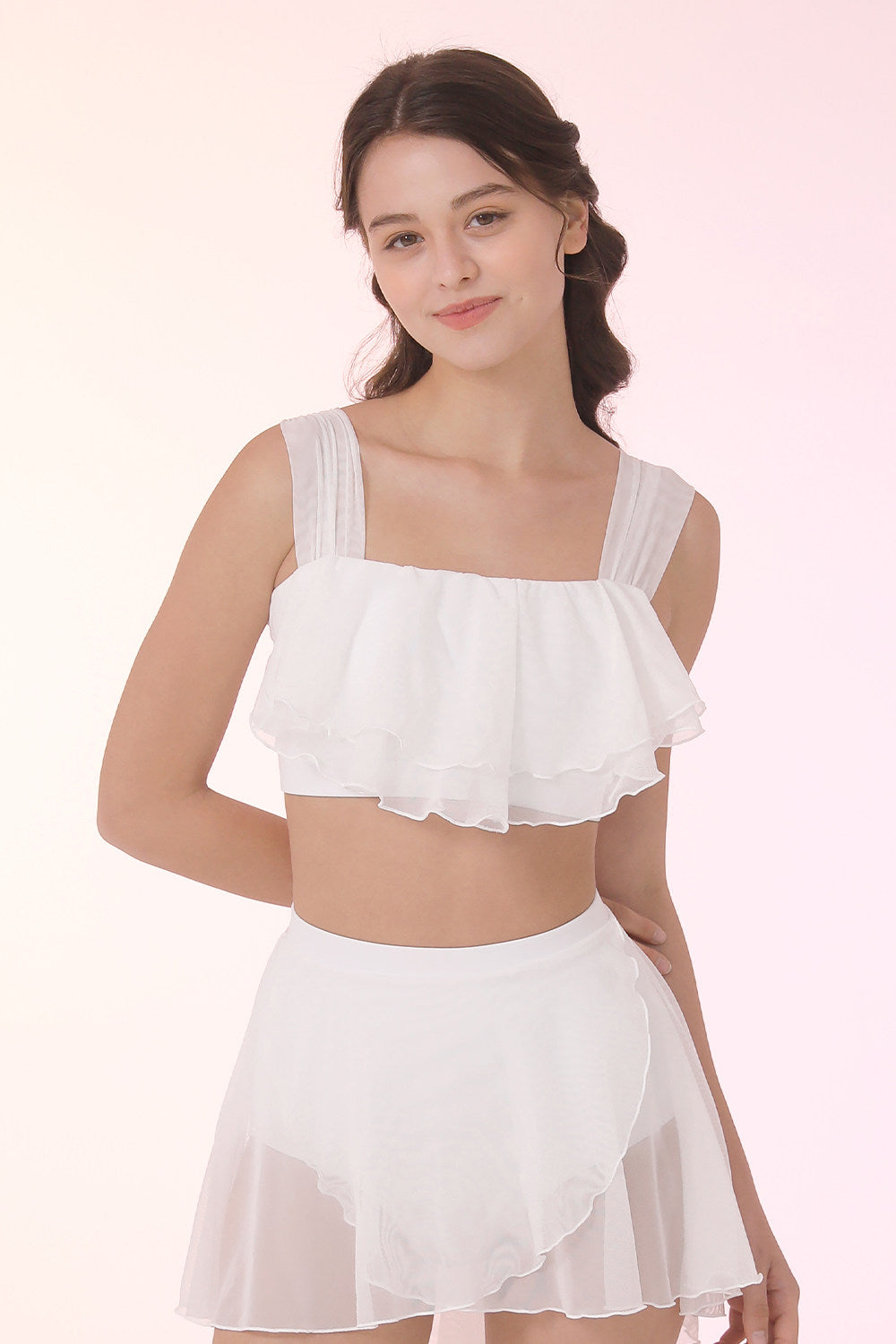 Pole dance costume underwear women's pole wear mesh beautiful back bra suspender professional anti-light shorts set