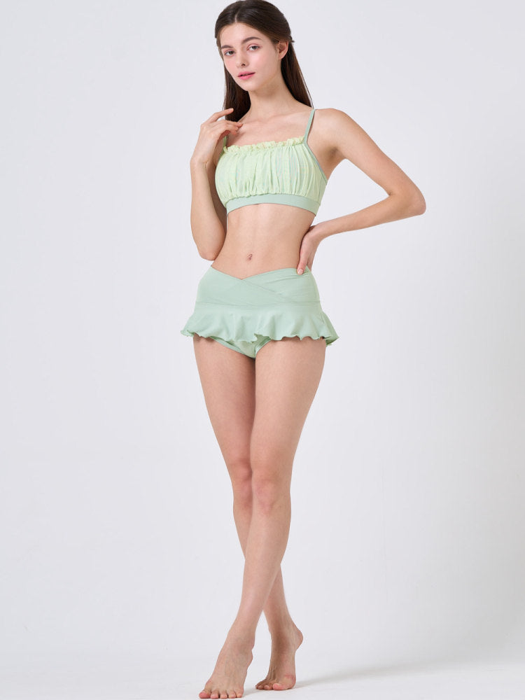 Candy-colored mesh polewear suit, pole dance suit, shorts, beautiful back, professional anti-light sports vest top