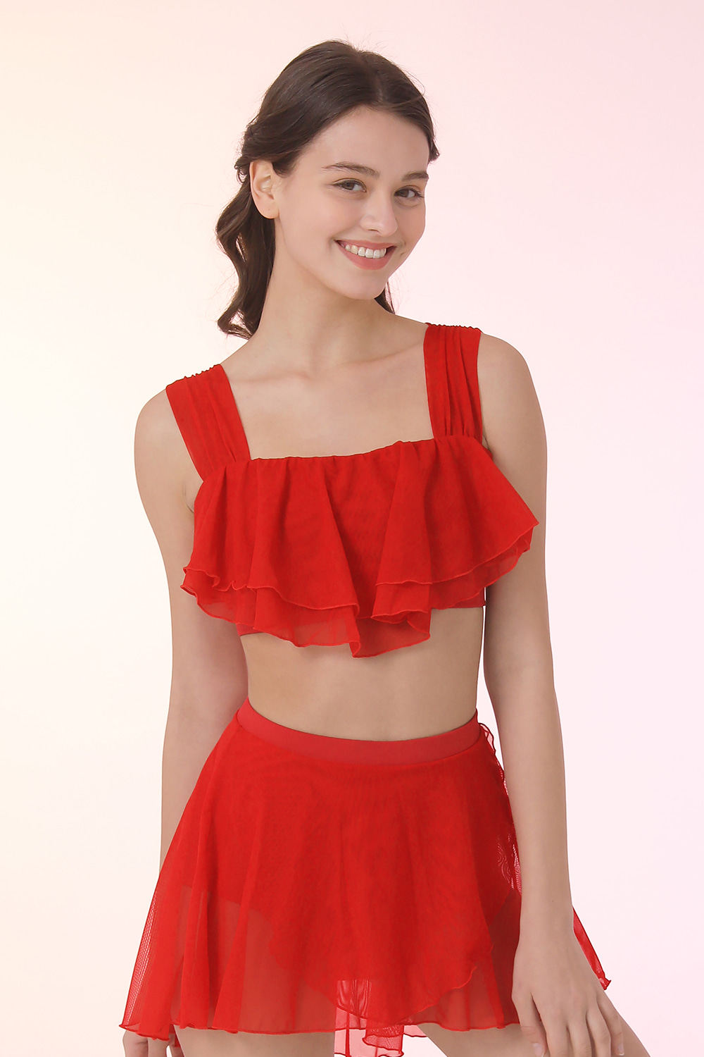 Pole dance costume underwear women's pole wear mesh beautiful back bra suspender professional anti-light shorts set