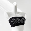 Butterfly hot diamond bandeau heels anti-light crop top jazz high elasticity black wrap underwear jazz dance