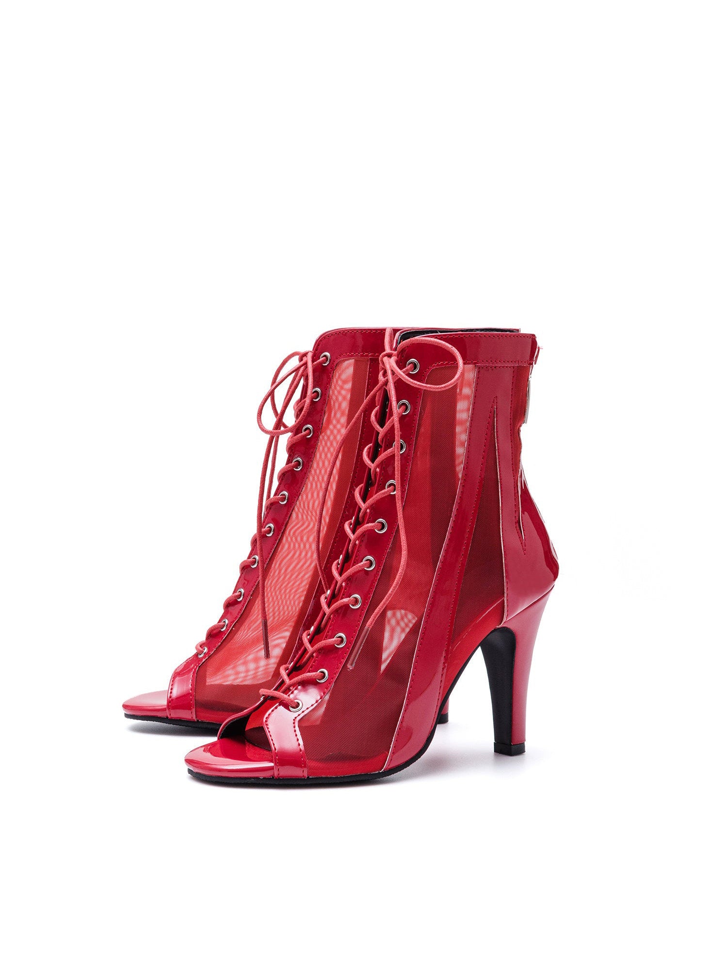 Red mesh jazz dancing fish mouth high heels HEELS special dancing shoes boots dancing shoes sandals dancing women and men