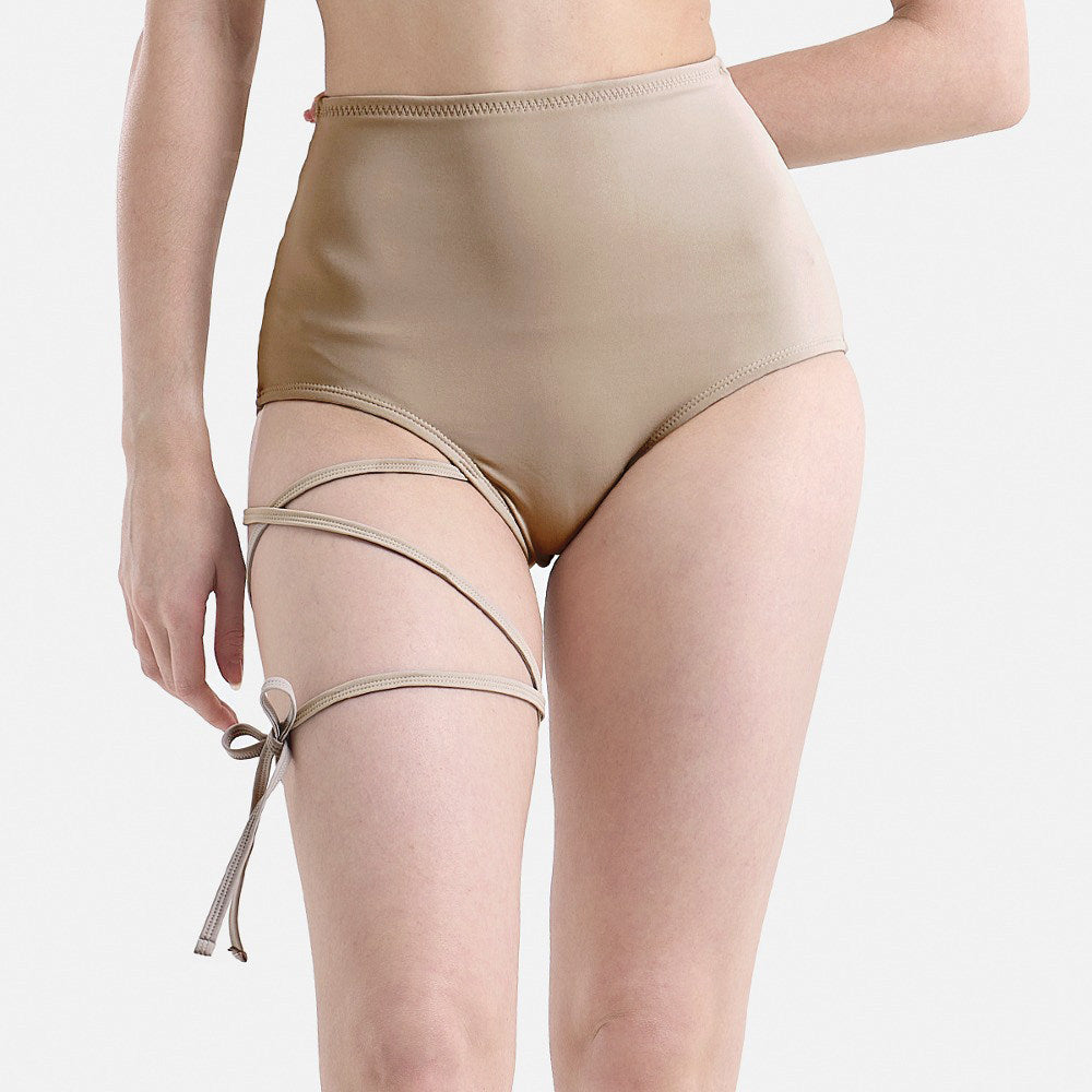 Professional polewear anti-light shorts pole dance costume cut-out top strap shorts sports irregular sexy