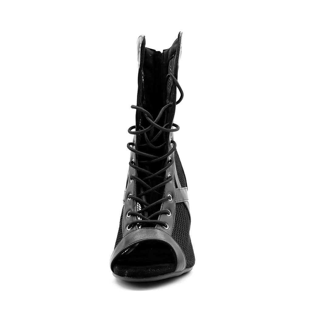 HEELS dance shoes with fine heels, specifically designed for jazz dance, mesh short boots, summer open toed fish mouth sandals, plus size women