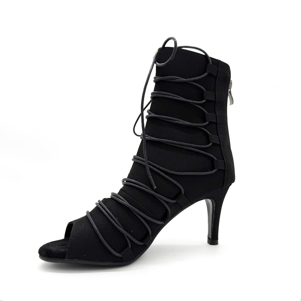 Lace-up jazz dance high heels, short sandals, openwork dancing shoes, soft-soled high-top dance shoes heels