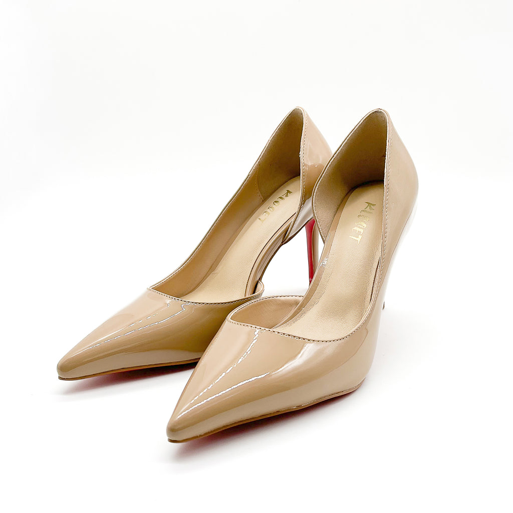 Pump jazz dance shoes, apricot short high heels, shallow nude dance shoes, soft-soled booties Heels women and men