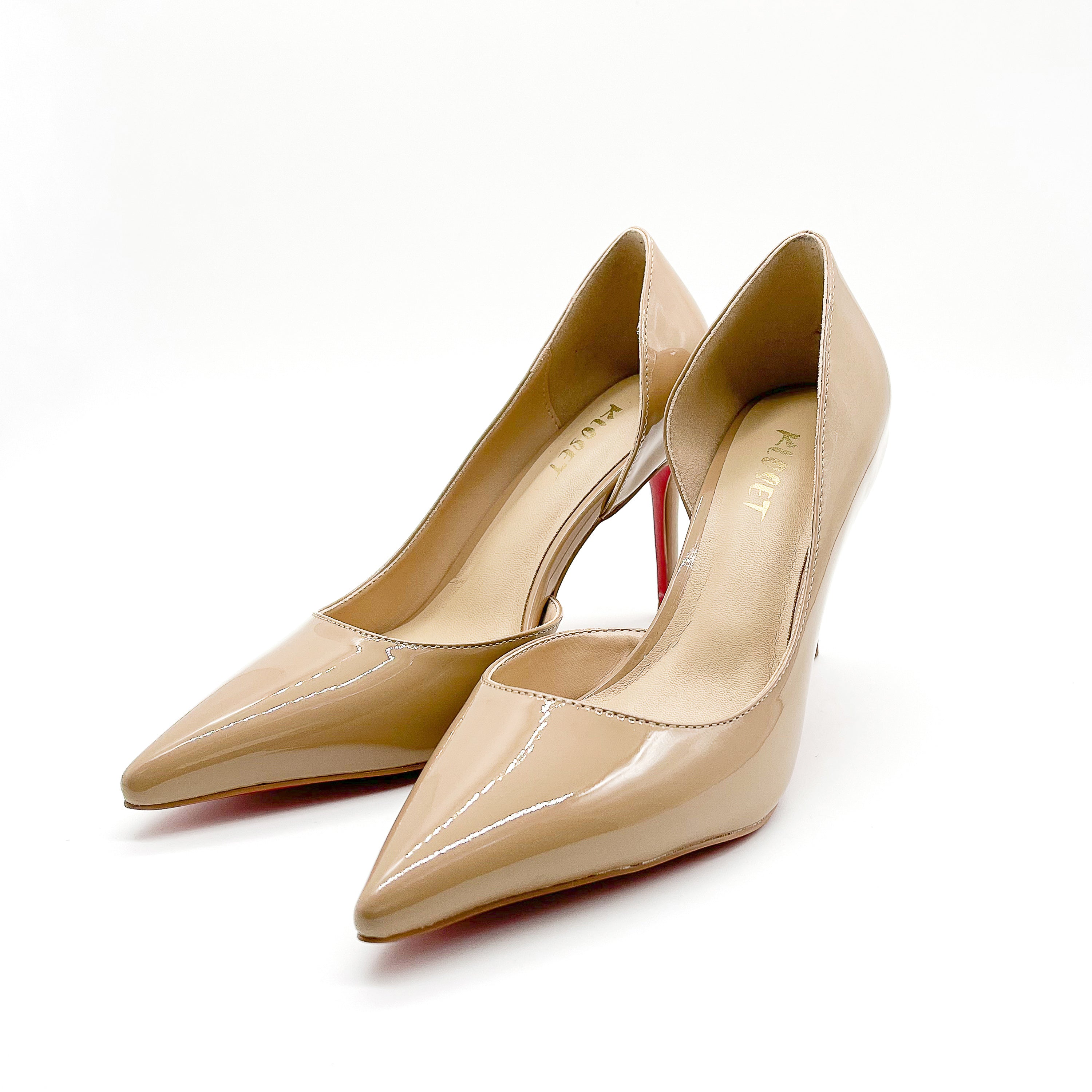 Pump jazz dance shoes, apricot short high heels, shallow nude dance shoes, soft-soled booties Heels women and men