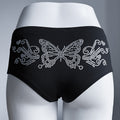 Shorts with drilled butterfly adornment, heels dancewear, high elasticity sense, lift the buttocks, black jazz dance shorts anti-glare