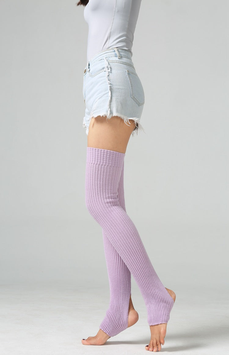 【Use with booties】Heels heels, over-the-knee sock covers, dancing leg covers, knitted to keep warm feet